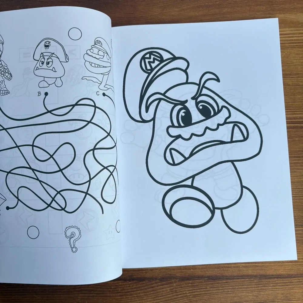Super Mario Activity Book for Kids Coloring Puzzles Mazes Paperback